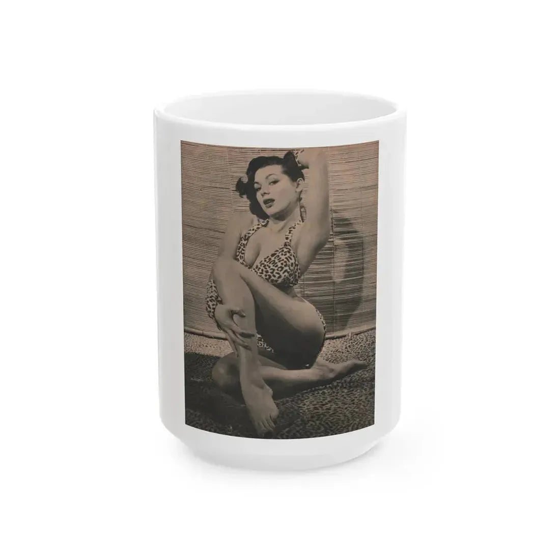 Joanne Arnold #62 - Pages 2 of 6 with, 1 Full Page B&W Photo from Cover Girls Models Mag. April '54 (Vintage Female Icon) White Coffee Mug 15oz - Go Mug Yourself