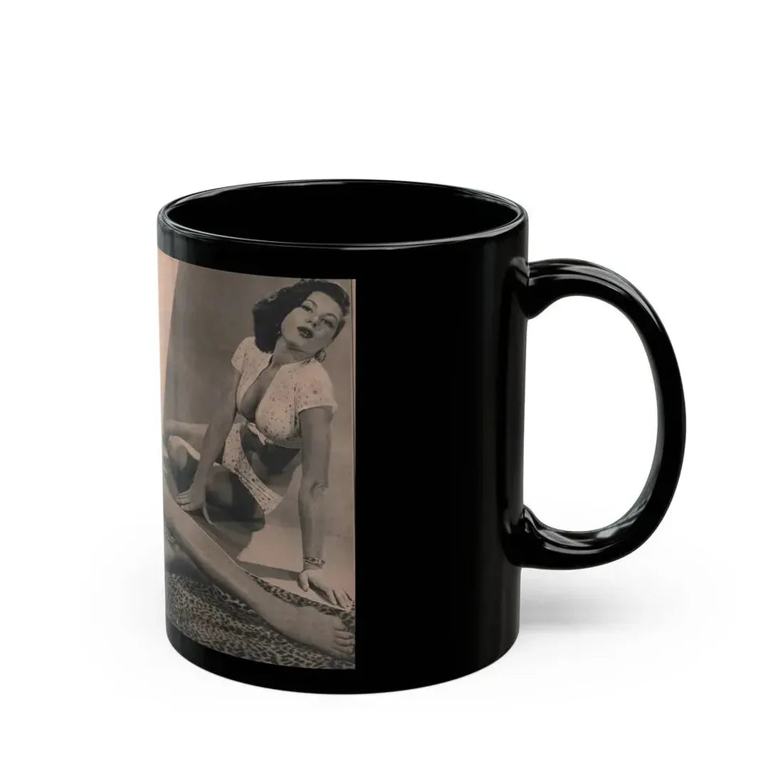 Joanne Arnold #63 - Pages 3 & 4 of 6 with, 1 B&W Centerfold & 1 Other from Cover Girls Models Mag. April '54 (Vintage Female Icon) Black Coffee Mug - Go Mug Yourself