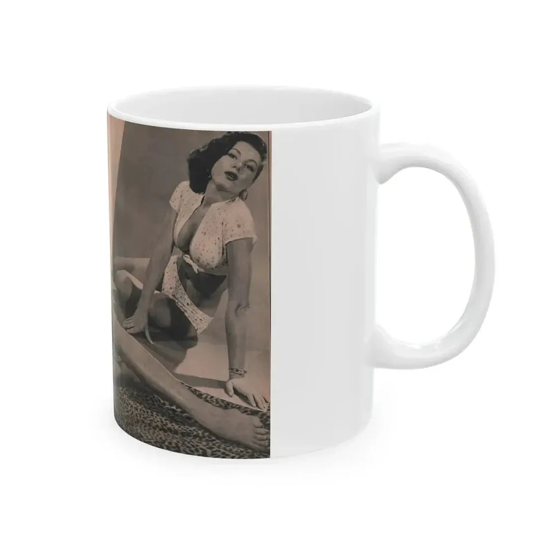Joanne Arnold #63 - Pages 3 & 4 of 6 with, 1 B&W Centerfold & 1 Other from Cover Girls Models Mag. April '54 (Vintage Female Icon) White Coffee Mug - Go Mug Yourself