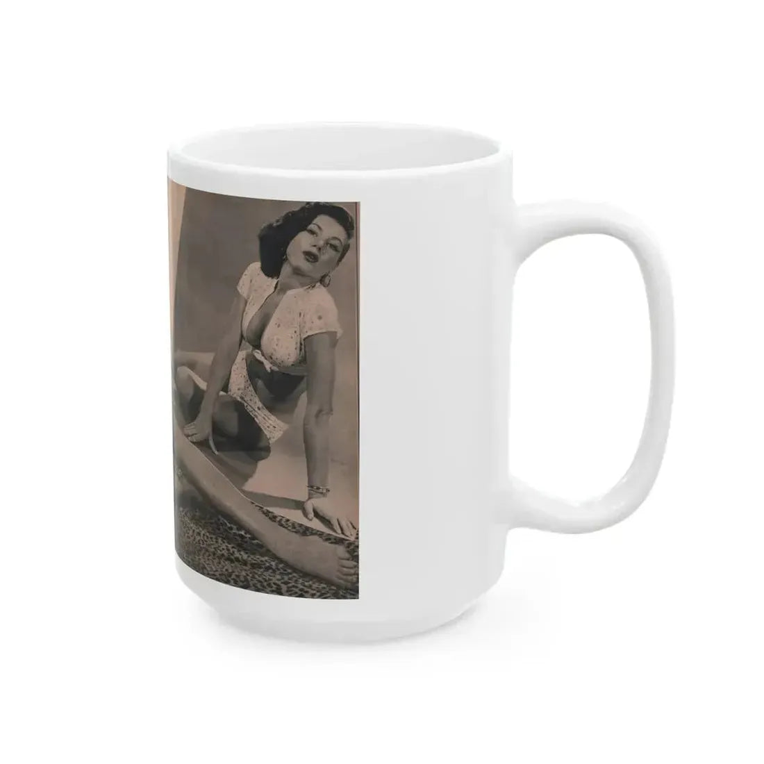 Joanne Arnold #63 - Pages 3 & 4 of 6 with, 1 B&W Centerfold & 1 Other from Cover Girls Models Mag. April '54 (Vintage Female Icon) White Coffee Mug - Go Mug Yourself