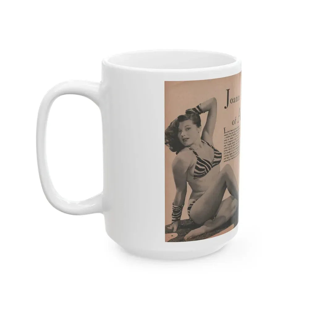 Joanne Arnold #64 - Pages 5 & 6 of 6 with, 2 B&W Photos & Short Article from Glamorous Models Mag. Dec. '52 (Vintage Female Icon) White Coffee Mug - Go Mug Yourself