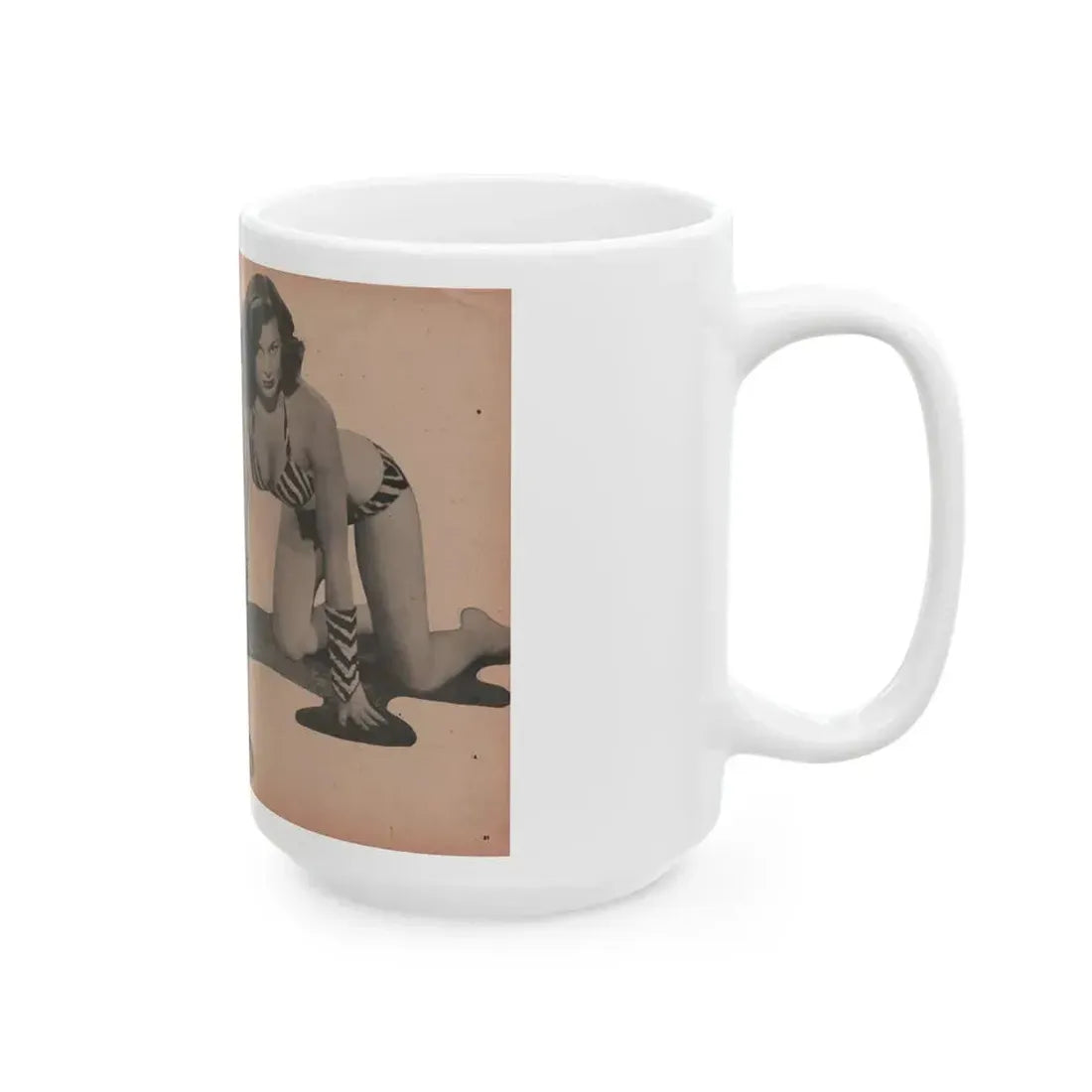 Joanne Arnold #64 - Pages 5 & 6 of 6 with, 2 B&W Photos & Short Article from Glamorous Models Mag. Dec. '52 (Vintage Female Icon) White Coffee Mug - Go Mug Yourself