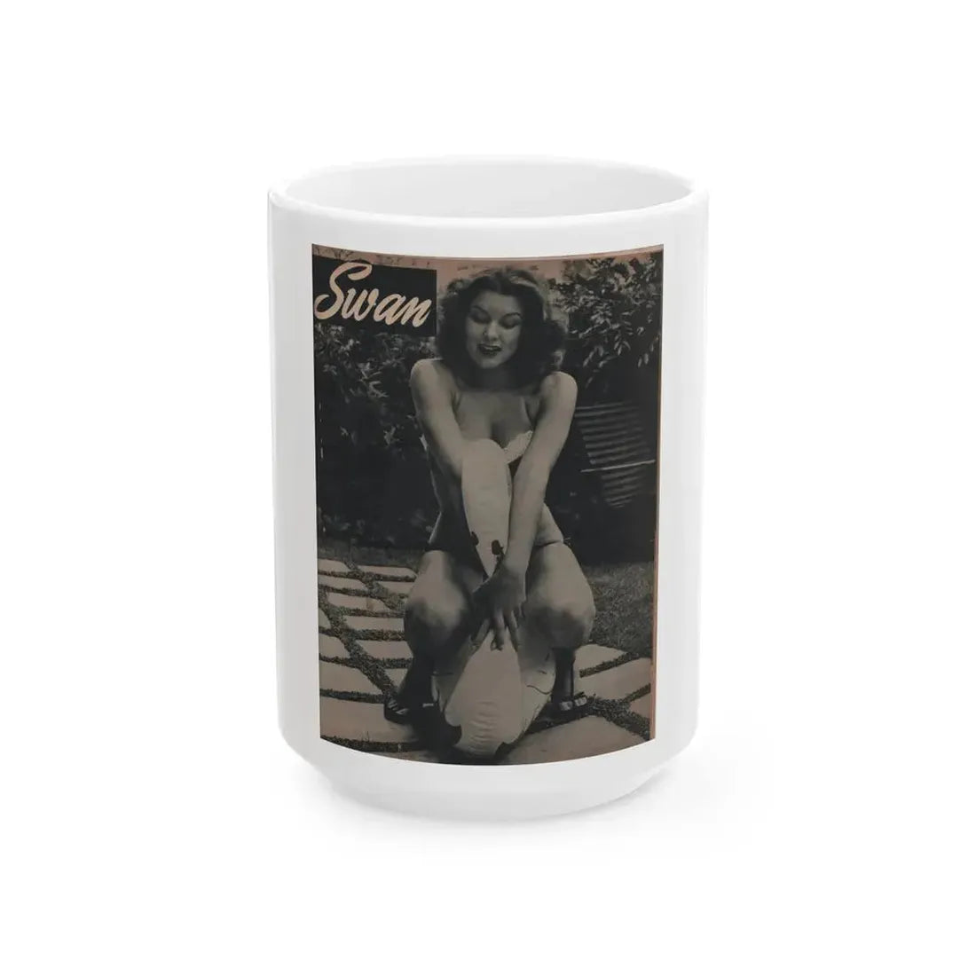 Joanne Arnold #68 - Pages 2 of 4 with, 1 Full Page B&W Photo from Famous Models Mag. May-June '51 (Vintage Female Icon) White Coffee Mug 15oz - Go Mug Yourself