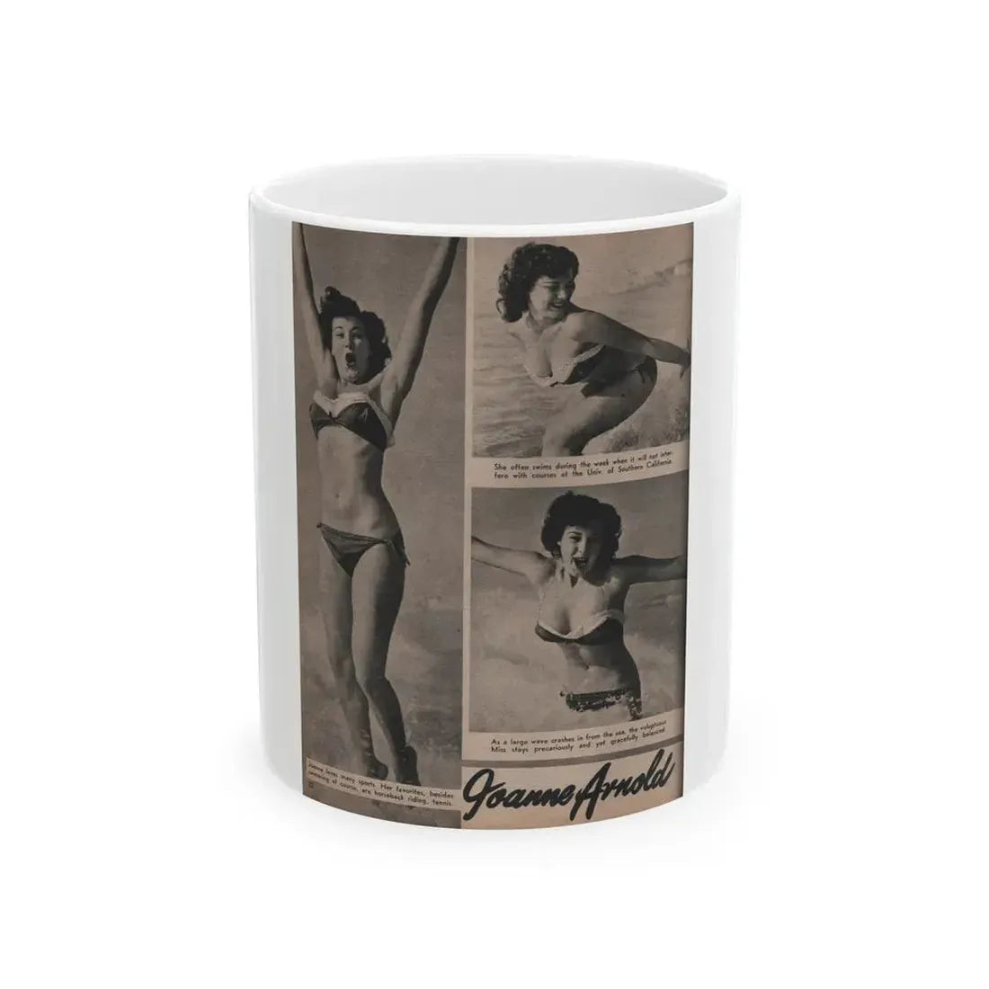 Joanne Arnold #71 - Pages 1 of 4 with, 3 B&W Photos & Captions from LAFF annual Mag. Fall '53 (Vintage Female Icon) White Coffee Mug 11oz - Go Mug Yourself
