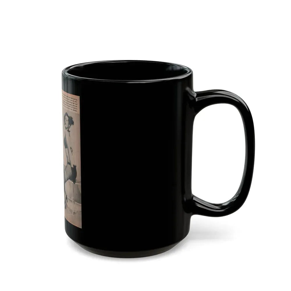 Joanne Arnold #76 - Pages 1 of 1 with, 2 B&W Photos & Captions from Frolic Mag. Feb. '52 (Vintage Female Icon) Black Coffee Mug - Go Mug Yourself