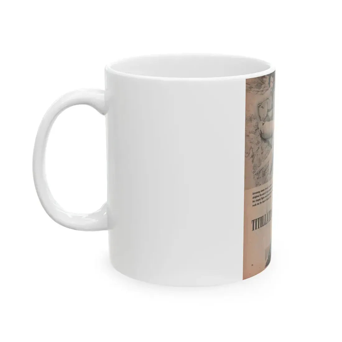 Joanne Arnold #76 - Pages 1 of 1 with, 2 B&W Photos & Captions from Frolic Mag. Feb. '52 (Vintage Female Icon) White Coffee Mug - Go Mug Yourself