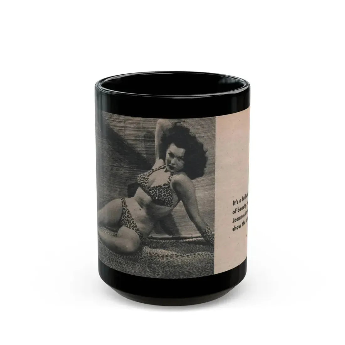 Joanne Arnold #80 - Pages 1 of 1 with, 1 Small B&W Photo & Caption from Picture Digest Dec. '56 (Vintage Female Icon) Black Coffee Mug 15oz - Go Mug Yourself