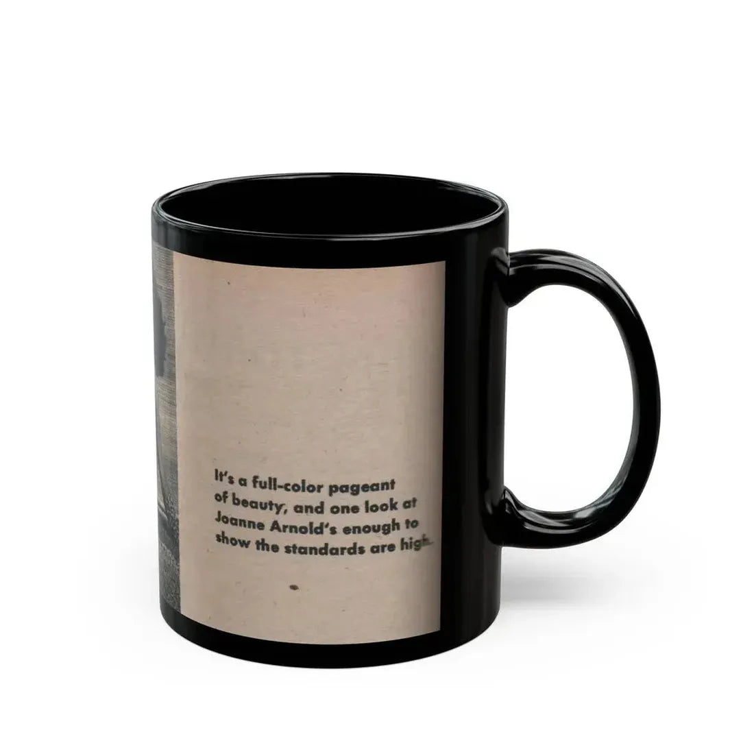 Joanne Arnold #80 - Pages 1 of 1 with, 1 Small B&W Photo & Caption from Picture Digest Dec. '56 (Vintage Female Icon) Black Coffee Mug - Go Mug Yourself