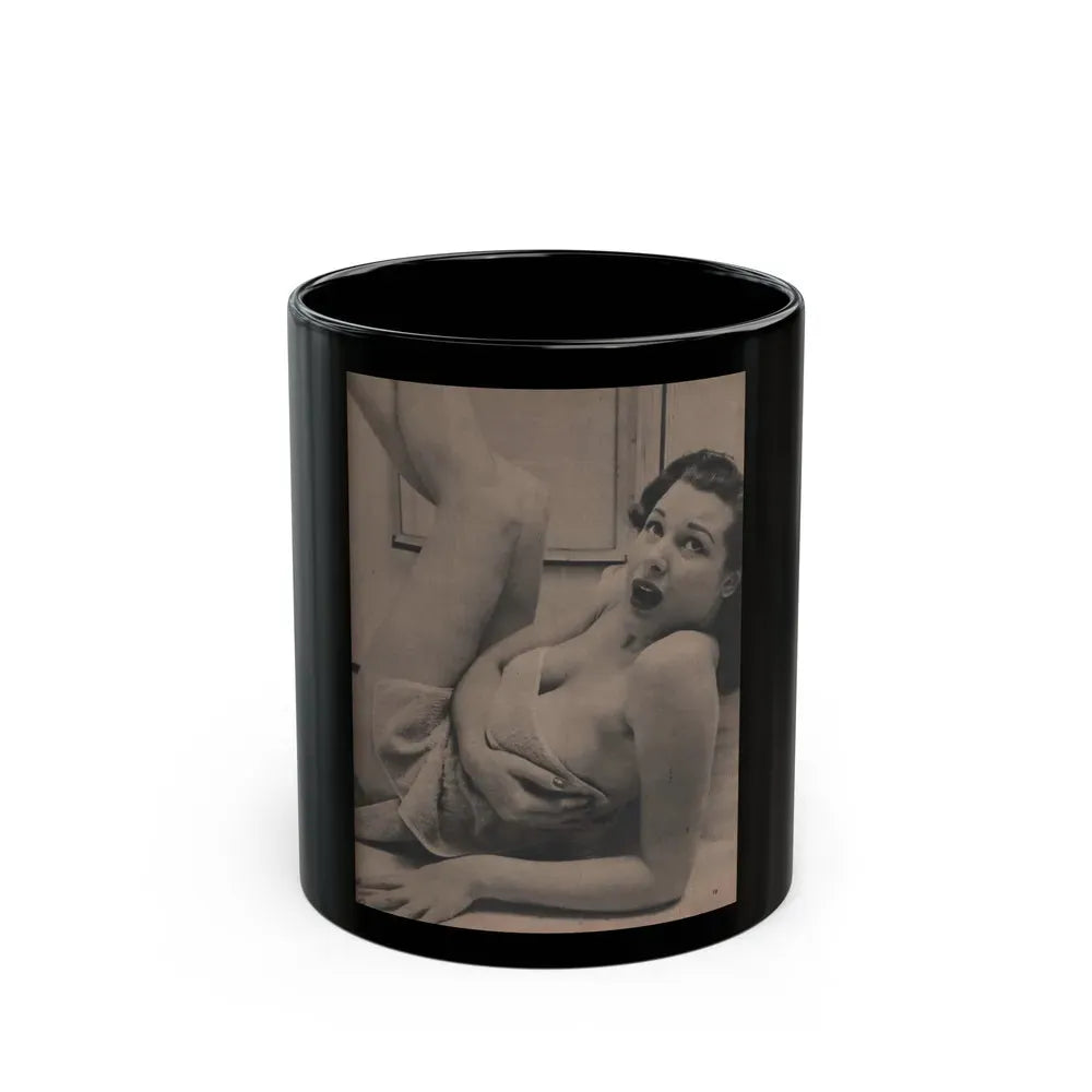 Joanne Arnold #85 - Pages 2 of 2 with, 1 Full Page B&W Photo from Cover Girls Models Mag. Jan. '54 (Vintage Female Icon) Black Coffee Mug 11oz - Go Mug Yourself