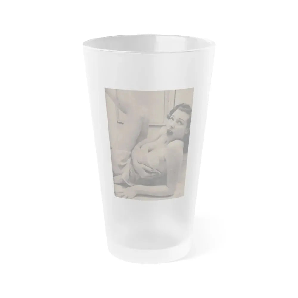 Joanne Arnold #85 - Pages 2 of 2 with, 1 Full Page B&W Photo from Cover Girls Models Mag. Jan. '54 (Vintage Female Icon) Frosted Pint Glass 16oz 16oz Frosted - Go Mug Yourself