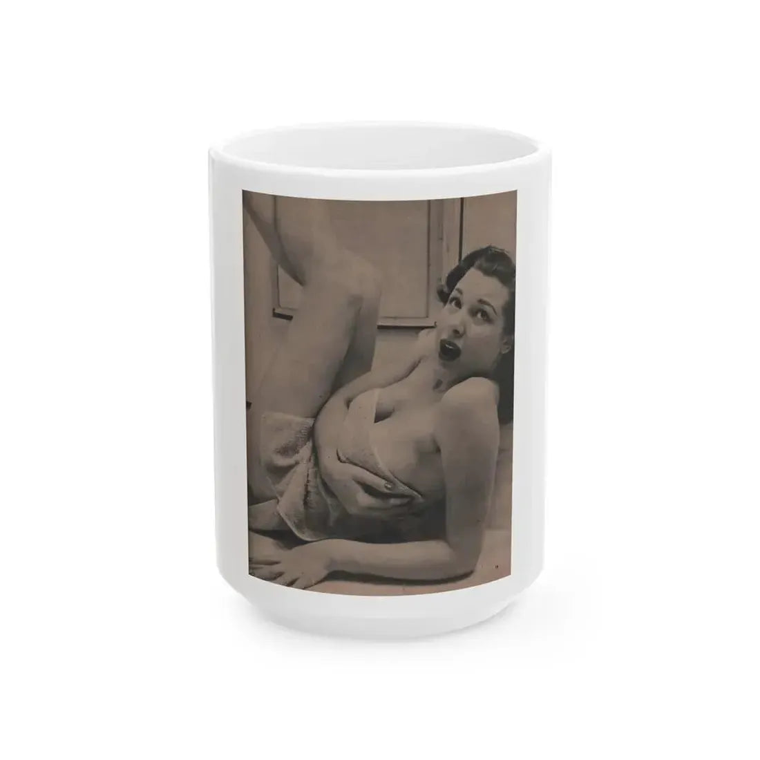 Joanne Arnold #85 - Pages 2 of 2 with, 1 Full Page B&W Photo from Cover Girls Models Mag. Jan. '54 (Vintage Female Icon) White Coffee Mug 15oz - Go Mug Yourself