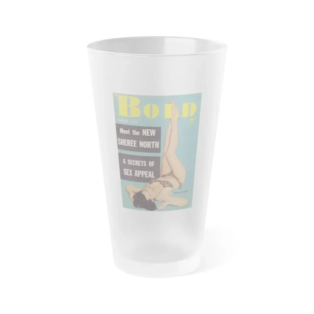Joanne Arnold #86 - Bold Mag. Cover March '56 (Vintage Female Icon) Frosted Pint Glass 16oz 16oz Frosted - Go Mug Yourself