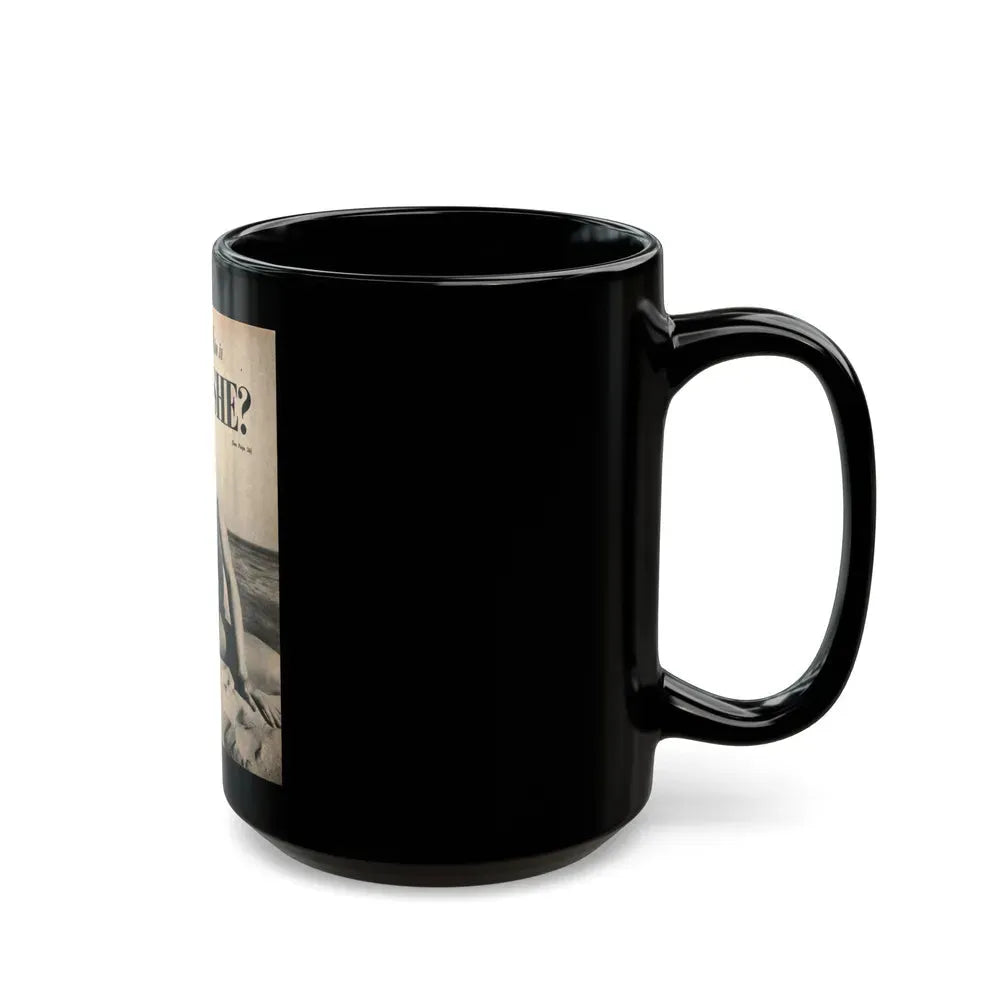 Joanne Arnold #87 - Pages 1 of 3 with, 1 Full Page B&W Photo from Cover Girls Models Mag. '51 (Vintage Female Icon) Black Coffee Mug - Go Mug Yourself