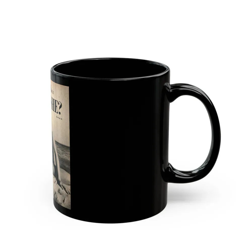 Joanne Arnold #87 - Pages 1 of 3 with, 1 Full Page B&W Photo from Cover Girls Models Mag. '51 (Vintage Female Icon) Black Coffee Mug - Go Mug Yourself