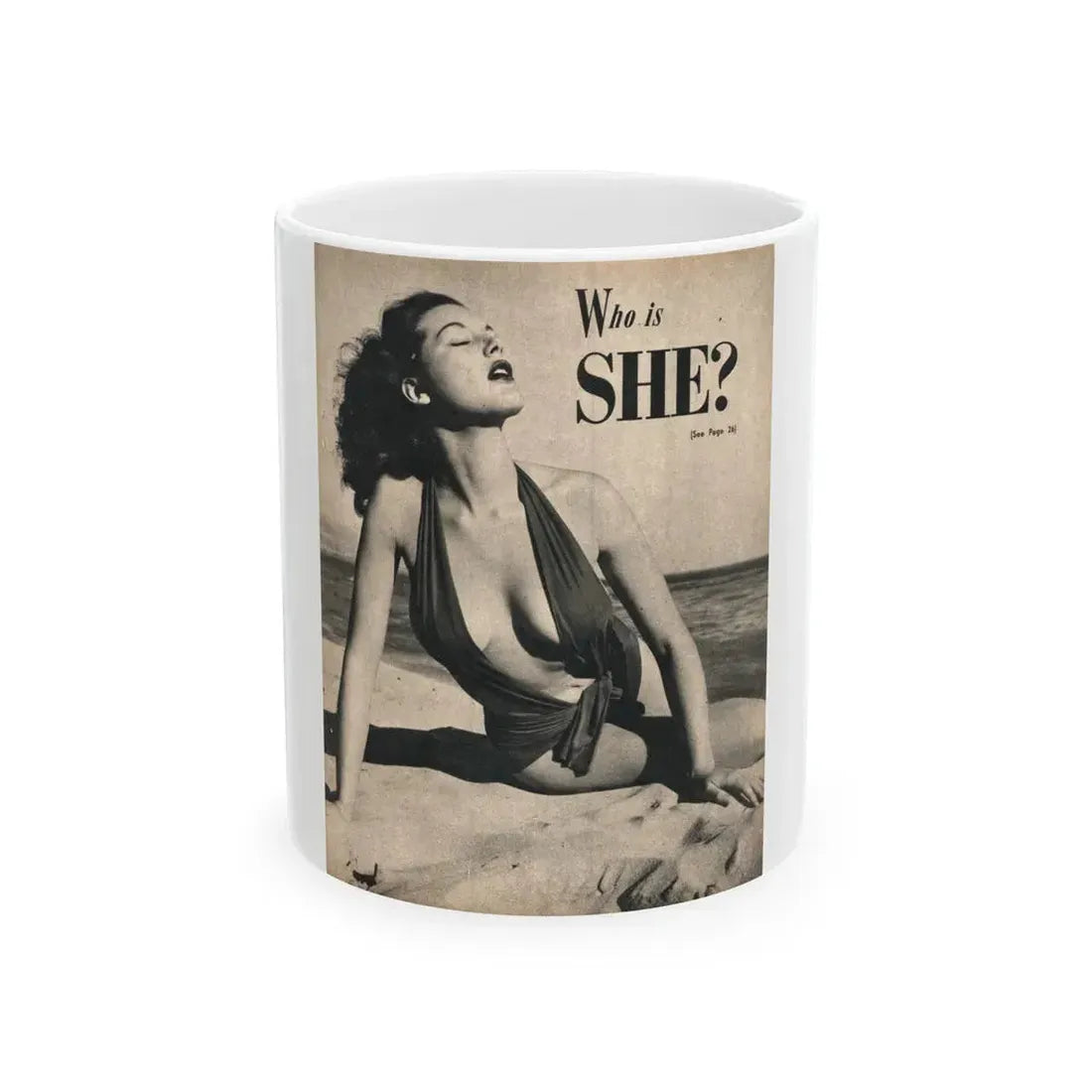 Joanne Arnold #87 - Pages 1 of 3 with, 1 Full Page B&W Photo from Cover Girls Models Mag. '51 (Vintage Female Icon) White Coffee Mug 11oz - Go Mug Yourself