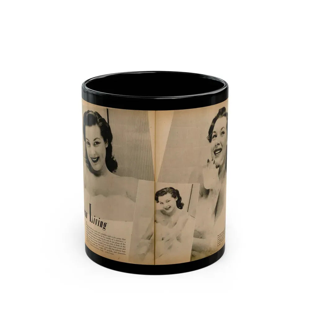Joanne Arnold #89 - Pages 1 & 2 of 2 with, 3 B&W Photos from Cover Girls Models Mag. '51 (Vintage Female Icon) Black Coffee Mug 11oz - Go Mug Yourself