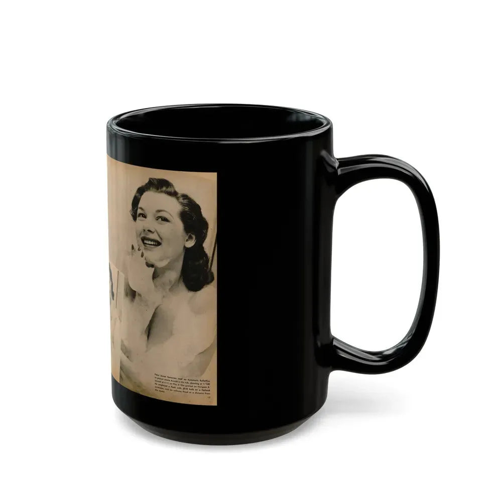 Joanne Arnold #89 - Pages 1 & 2 of 2 with, 3 B&W Photos from Cover Girls Models Mag. '51 (Vintage Female Icon) Black Coffee Mug - Go Mug Yourself