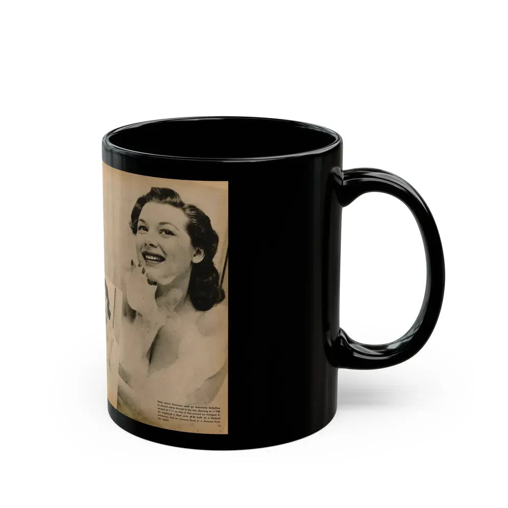 Joanne Arnold #89 - Pages 1 & 2 of 2 with, 3 B&W Photos from Cover Girls Models Mag. '51 (Vintage Female Icon) Black Coffee Mug - Go Mug Yourself