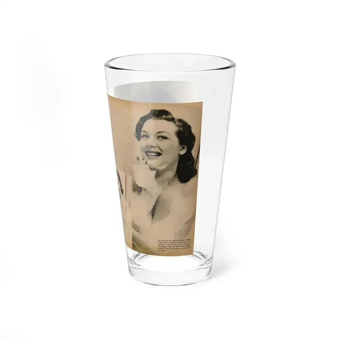Joanne Arnold #89 - Pages 1 & 2 of 2 with, 3 B&W Photos from Cover Girls Models Mag. '51 (Vintage Female Icon) Pint Glass 16oz - Go Mug Yourself