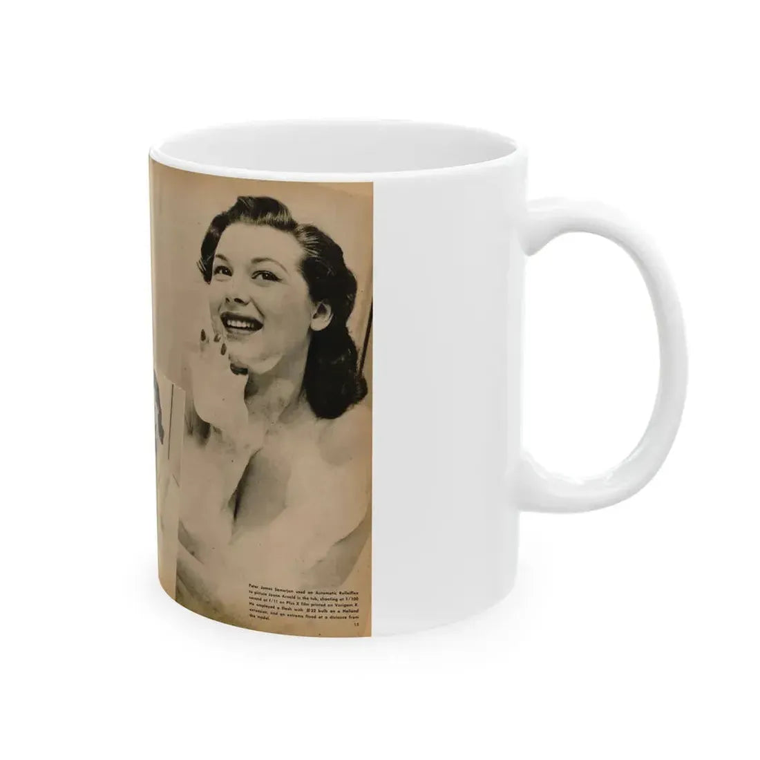Joanne Arnold #89 - Pages 1 & 2 of 2 with, 3 B&W Photos from Cover Girls Models Mag. '51 (Vintage Female Icon) White Coffee Mug - Go Mug Yourself