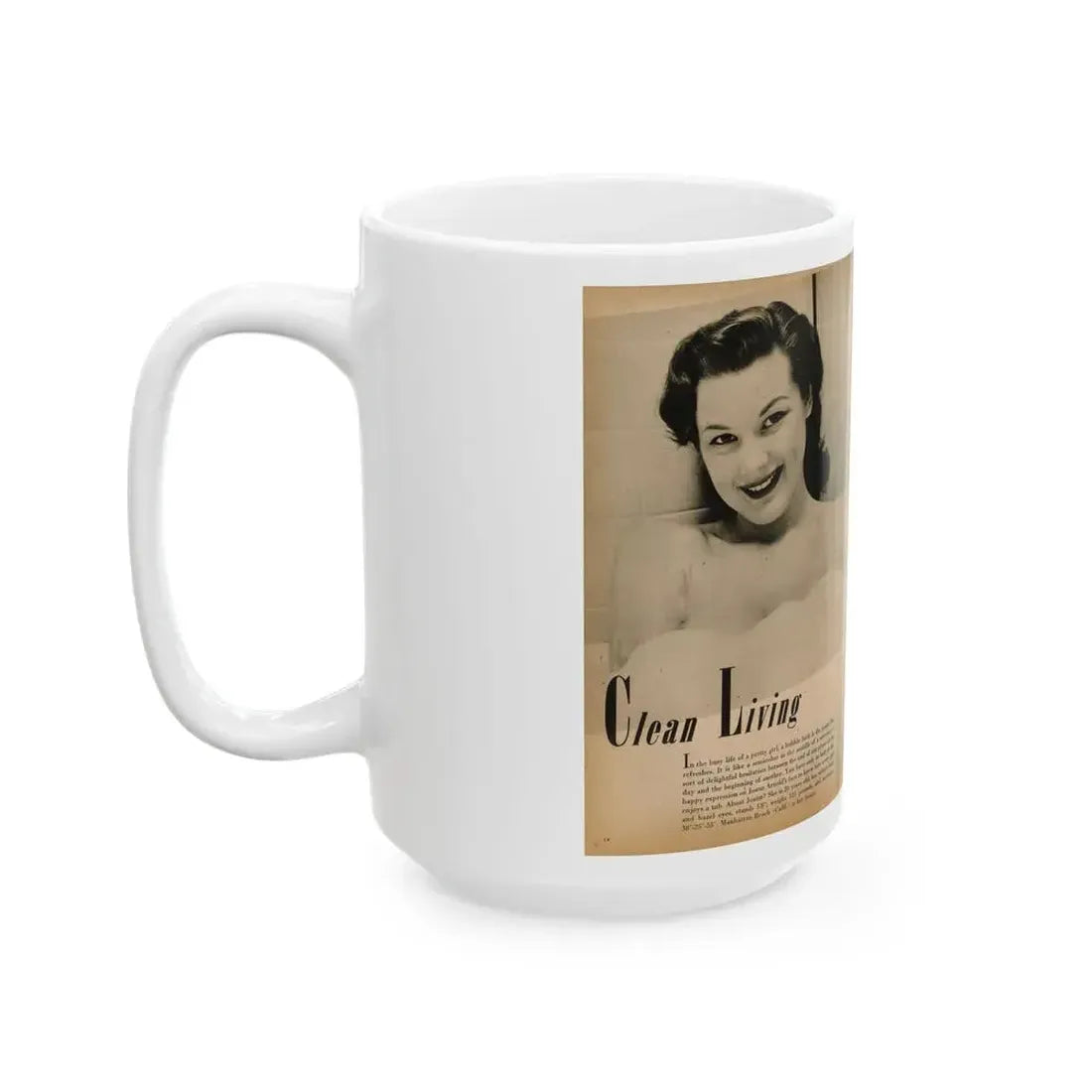 Joanne Arnold #89 - Pages 1 & 2 of 2 with, 3 B&W Photos from Cover Girls Models Mag. '51 (Vintage Female Icon) White Coffee Mug - Go Mug Yourself