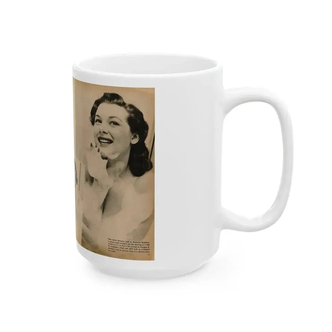 Joanne Arnold #89 - Pages 1 & 2 of 2 with, 3 B&W Photos from Cover Girls Models Mag. '51 (Vintage Female Icon) White Coffee Mug - Go Mug Yourself