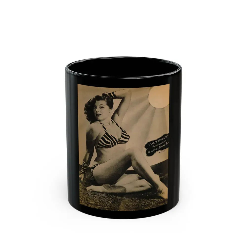 Joanne Arnold #90 - 1 B&W Photo & Caption Circa 50's Magazine Page (Vintage Female Icon) Black Coffee Mug 11oz - Go Mug Yourself