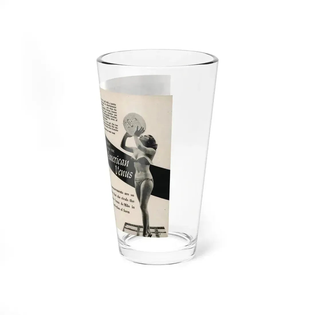 Joanne Arnold #94 - Pages 1 & 2 of 2 with, 2 B&W Photos, Captions & Short Article from Foto-rama Digest Mag. March '54 (Vintage Female Icon) Pint Glass 16oz - Go Mug Yourself