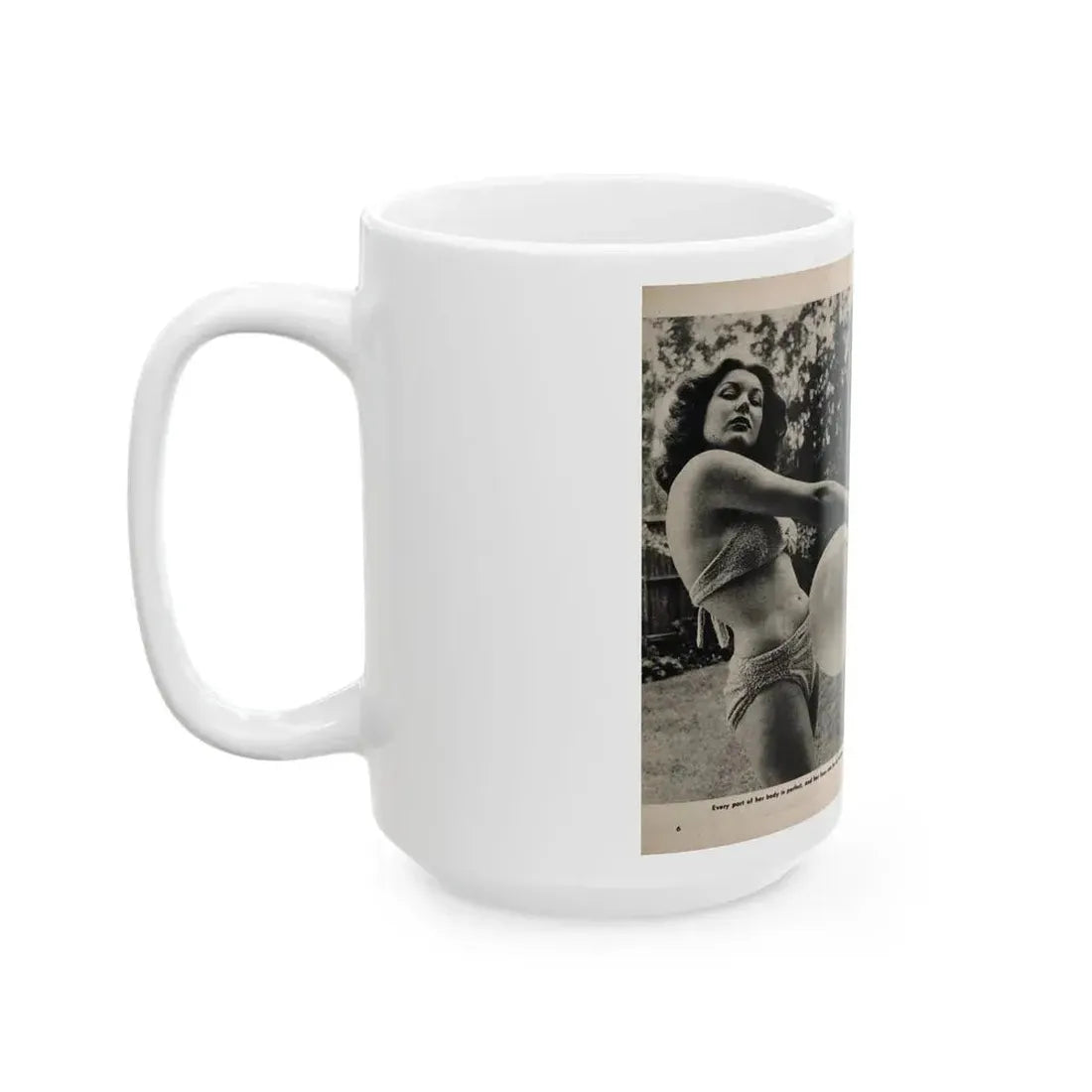 Joanne Arnold #94 - Pages 1 & 2 of 2 with, 2 B&W Photos, Captions & Short Article from Foto-rama Digest Mag. March '54 (Vintage Female Icon) White Coffee Mug - Go Mug Yourself
