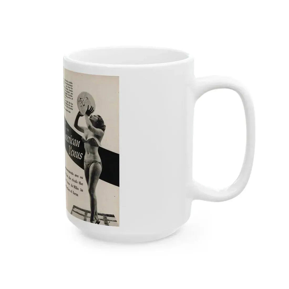 Joanne Arnold #94 - Pages 1 & 2 of 2 with, 2 B&W Photos, Captions & Short Article from Foto-rama Digest Mag. March '54 (Vintage Female Icon) White Coffee Mug - Go Mug Yourself
