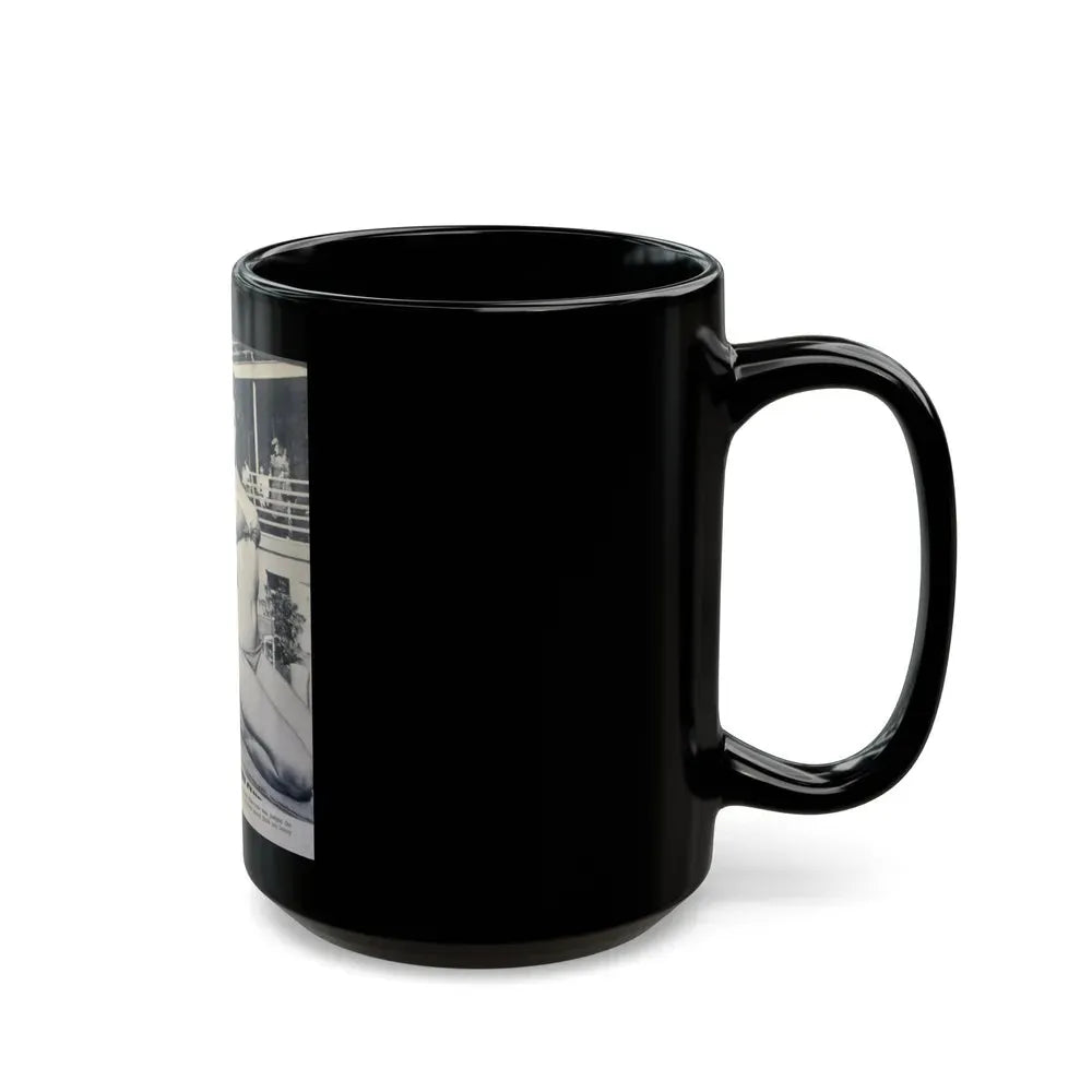 Joanne Arnold #95 - 1 B&W Photo from circa early 50's Pin-Up Magazine Page (Vintage Female Icon) Black Coffee Mug - Go Mug Yourself
