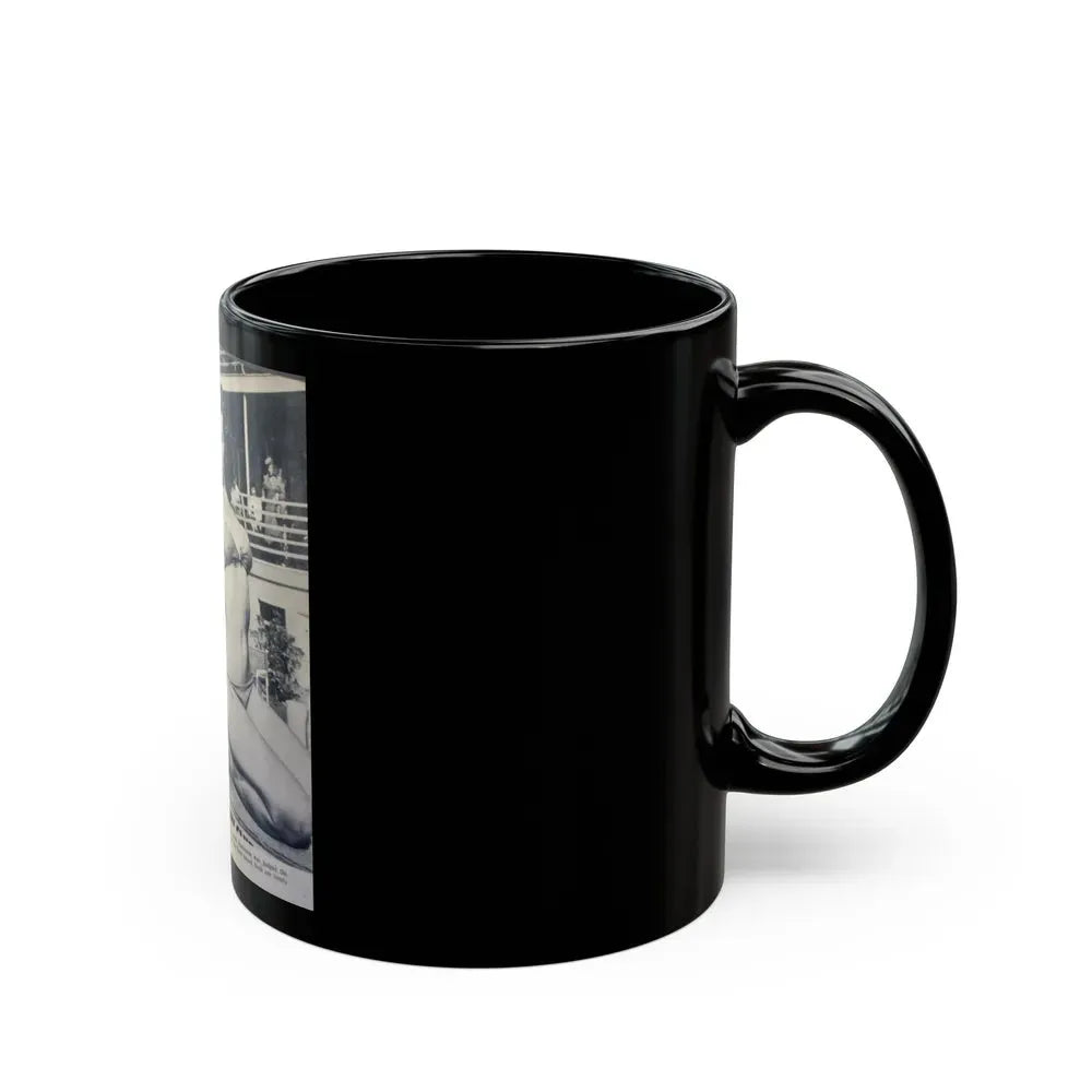 Joanne Arnold #95 - 1 B&W Photo from circa early 50's Pin-Up Magazine Page (Vintage Female Icon) Black Coffee Mug - Go Mug Yourself