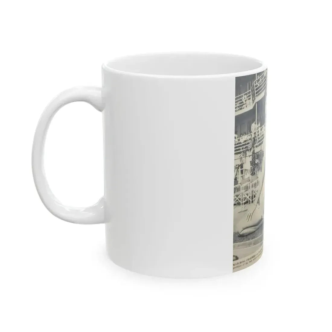 Joanne Arnold #95 - 1 B&W Photo from circa early 50's Pin-Up Magazine Page (Vintage Female Icon) White Coffee Mug - Go Mug Yourself