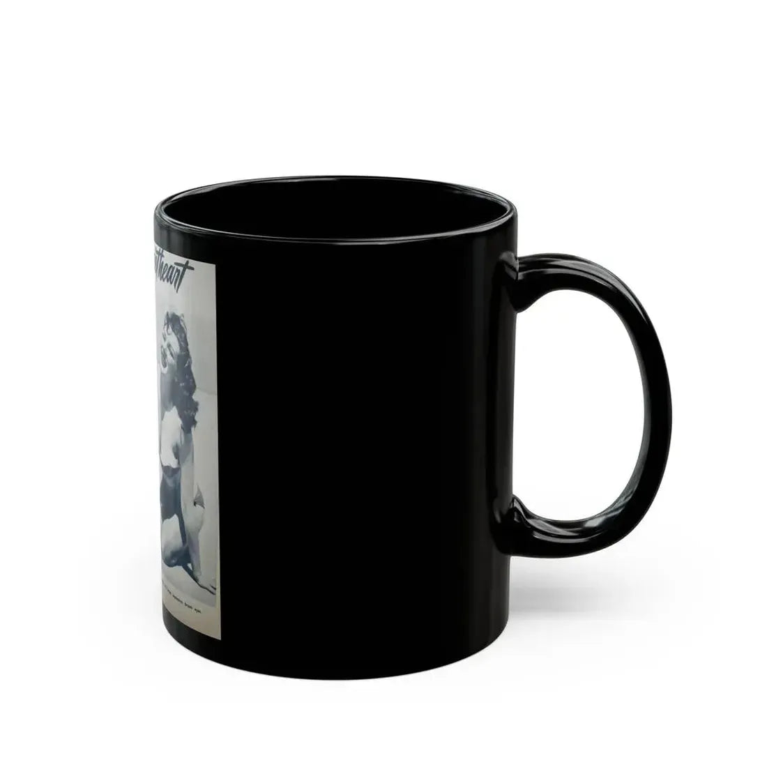 Joanne Arnold #96 - 2 B&W Photos & Captions from early 50's Pin-Up Magazine Page (Vintage Female Icon) Black Coffee Mug - Go Mug Yourself