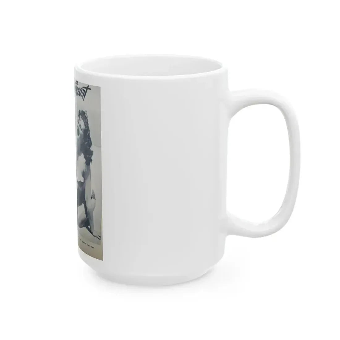 Joanne Arnold #96 - 2 B&W Photos & Captions from early 50's Pin-Up Magazine Page (Vintage Female Icon) White Coffee Mug - Go Mug Yourself