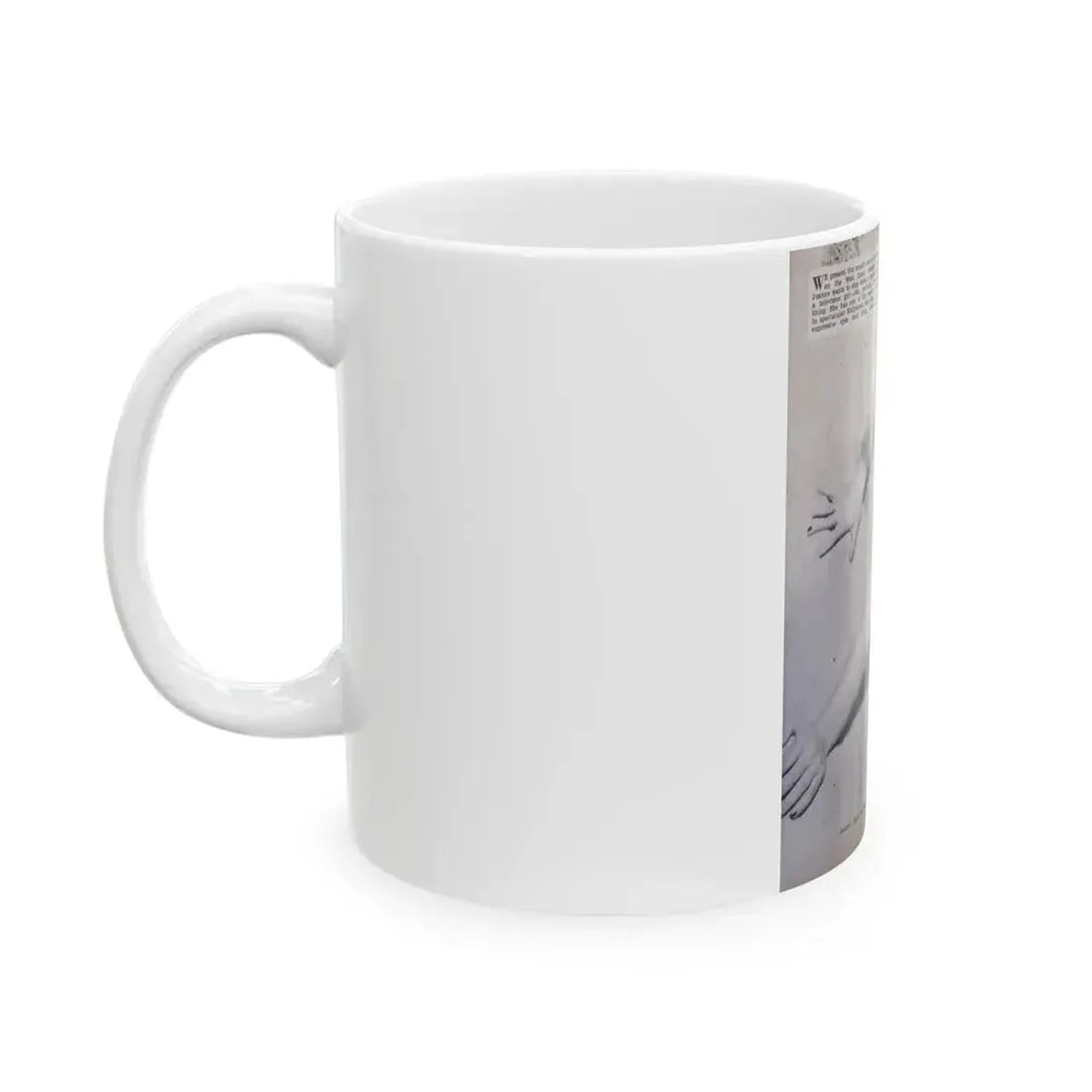 Joanne Arnold #97 - 1 B&W Photo from circa early 50's Pin-Up Magazine Page (Vintage Female Icon) White Coffee Mug - Go Mug Yourself