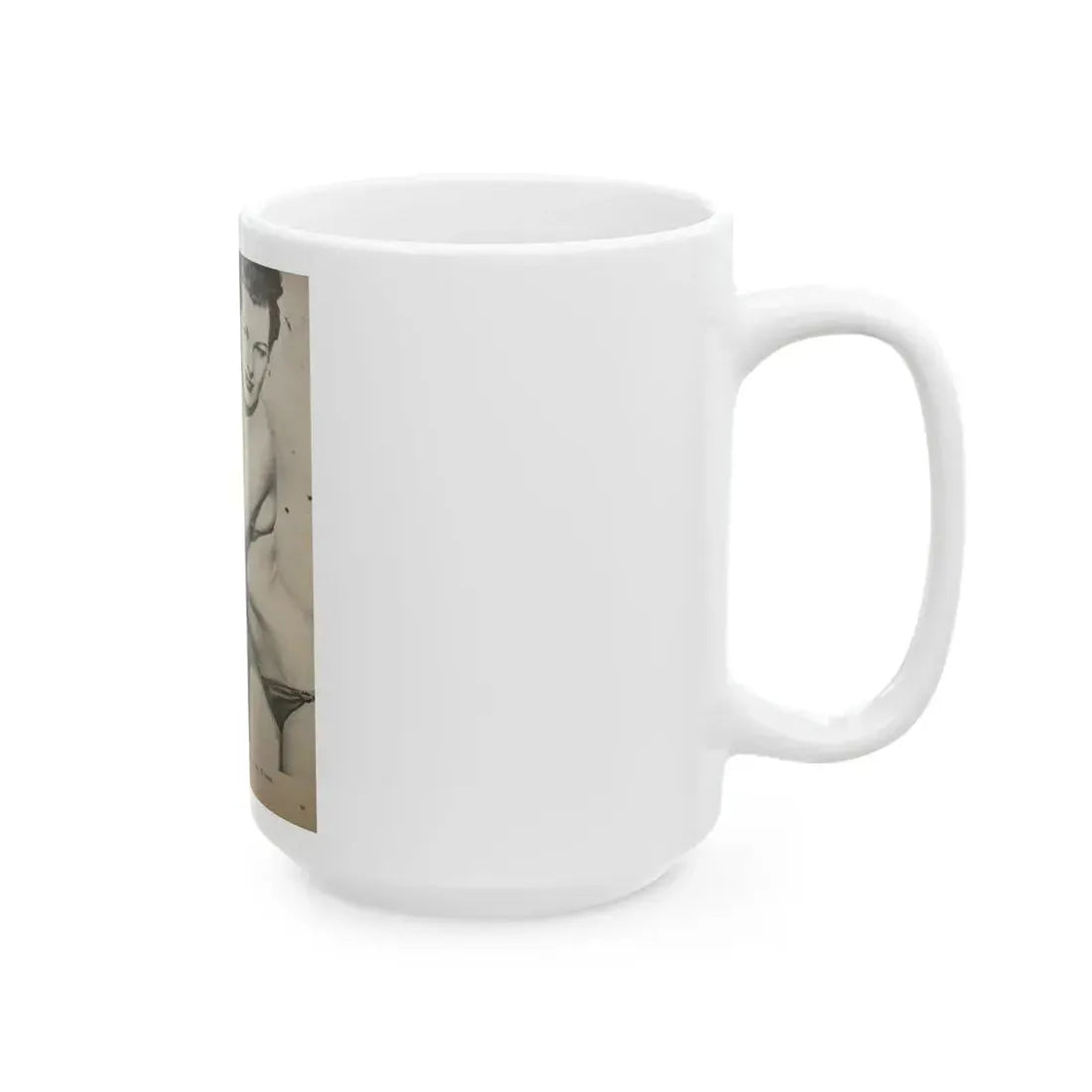Joanne Arnold #97 - 1 B&W Photo from circa early 50's Pin-Up Magazine Page (Vintage Female Icon) White Coffee Mug - Go Mug Yourself