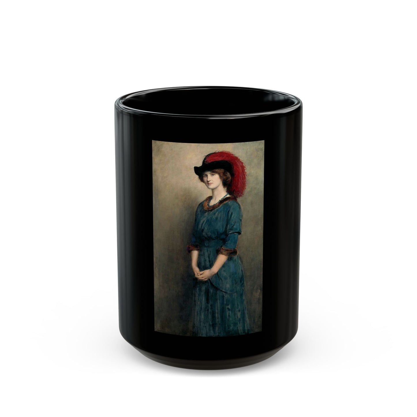 John Collier (1850-1934) Angela McInnes - 1914 - Black Coffee Mug-15oz-Go Mug Yourself