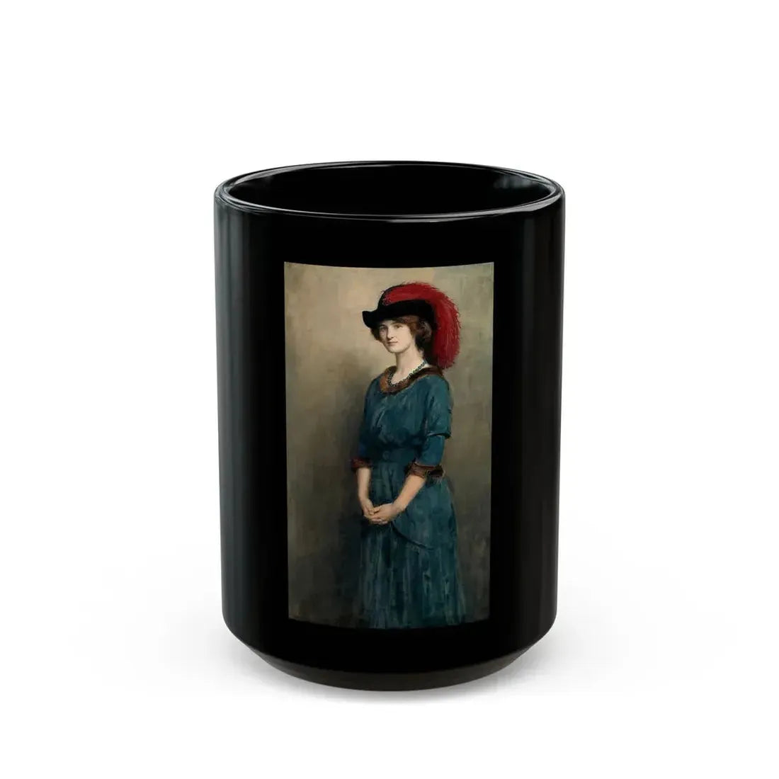 John Collier (1850-1934) Angela McInnes - 1914 - Black Coffee Mug 15oz - Go Mug Yourself