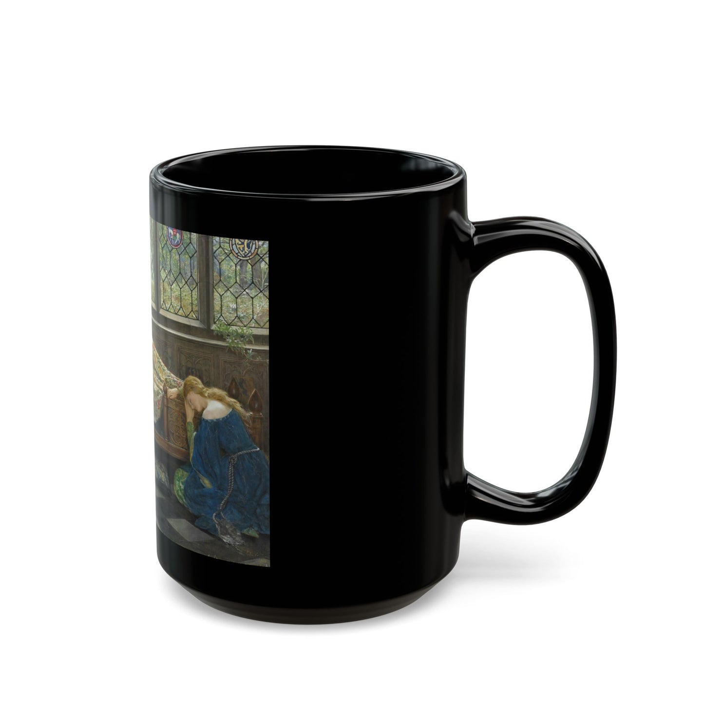 John Collier (1850-1934) Sleeping Beauty - 1921 - Black Coffee Mug-Go Mug Yourself