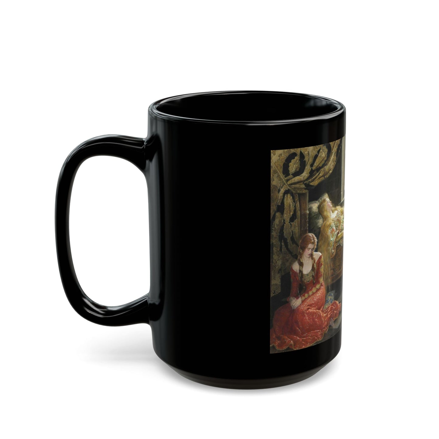 John Collier (1850-1934) Sleeping Beauty - 1921 - Black Coffee Mug-Go Mug Yourself