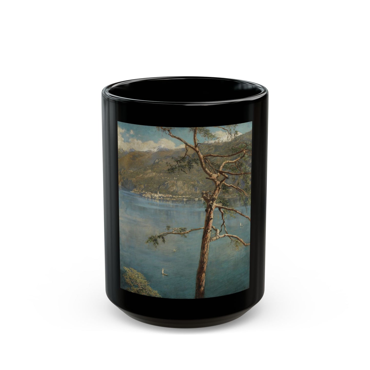 John Collier (1850-1934) Spring at Cadenabbia - Black Coffee Mug-15oz-Go Mug Yourself