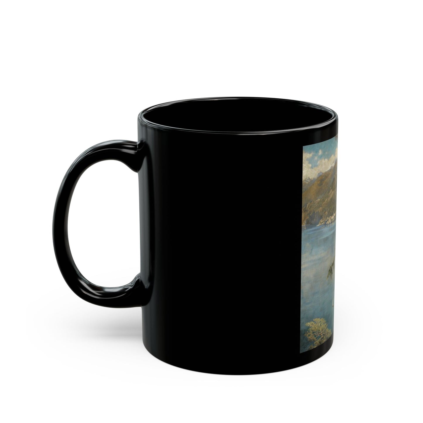 John Collier (1850-1934) Spring at Cadenabbia - Black Coffee Mug-Go Mug Yourself