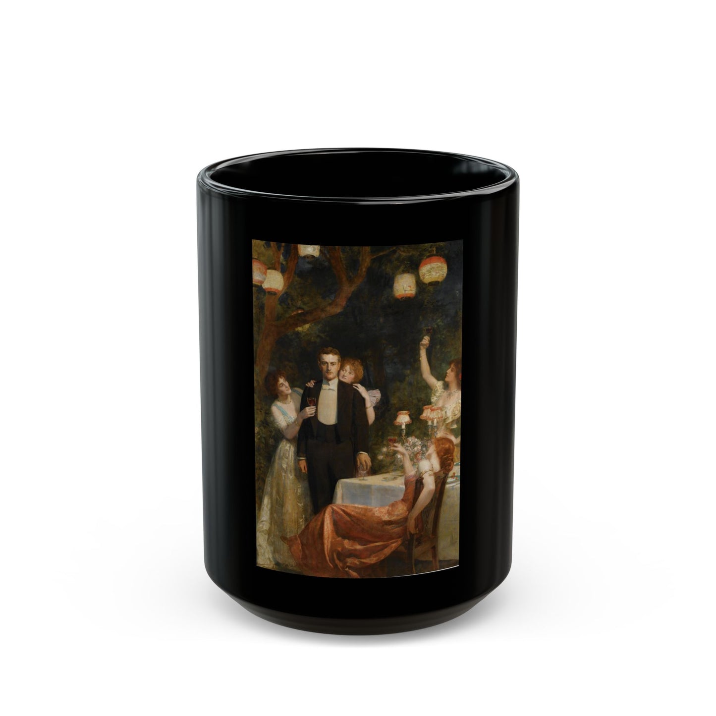 John Collier (1850-1934) The Garden Party - Black Coffee Mug-15oz-Go Mug Yourself