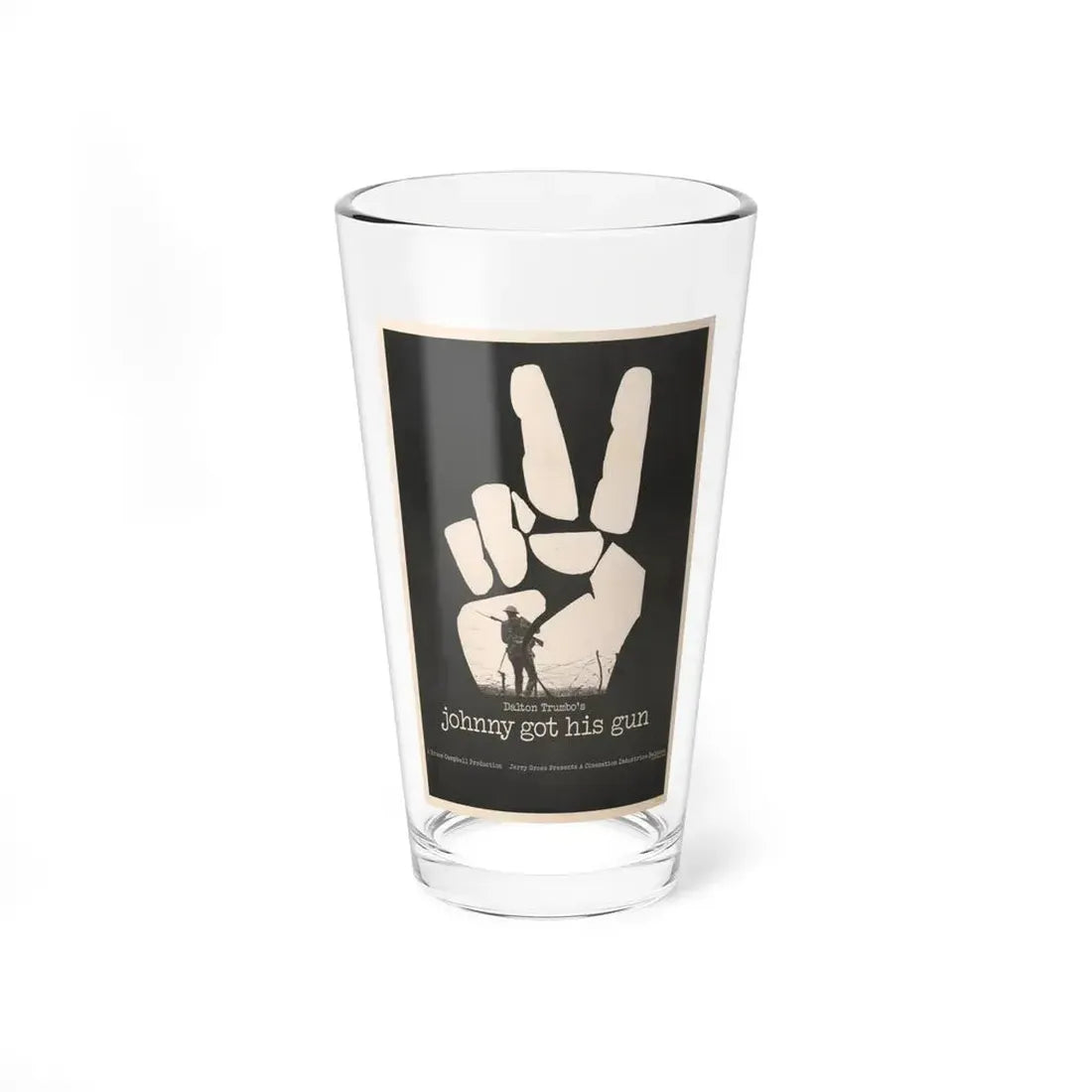 JOHNNY GOT HIS GUN 1971 Movie Poster - Pint Glass 16oz 16oz - Go Mug Yourself