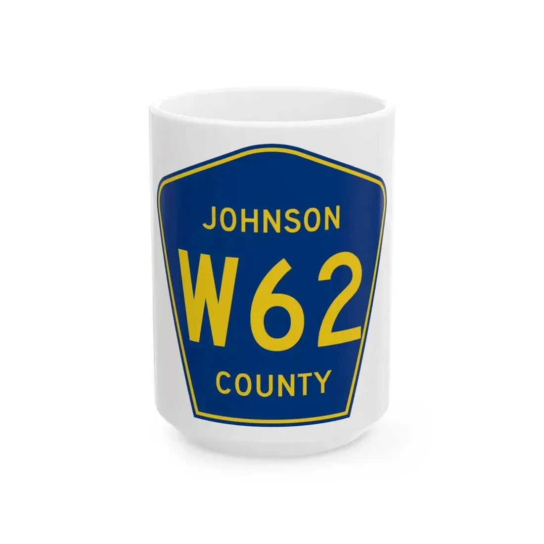 Johnson County Route W62 IA (Iowa) (Road Sign) White Coffee Mug 15oz - Go Mug Yourself