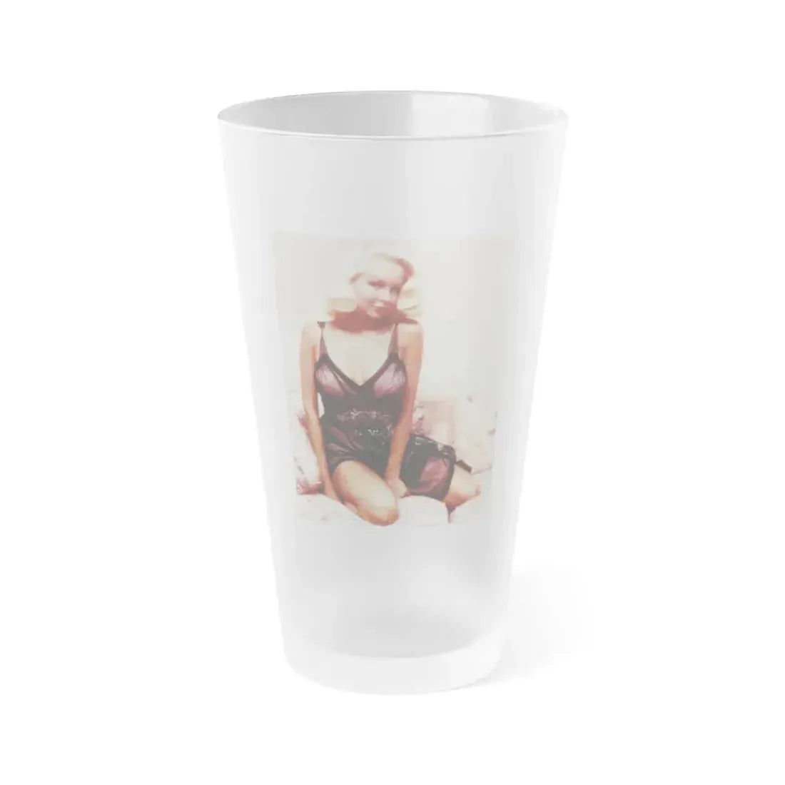 Joi Lansing #01 (Vintage Female Icon) Frosted Pint Glass 16oz 16oz Frosted - Go Mug Yourself