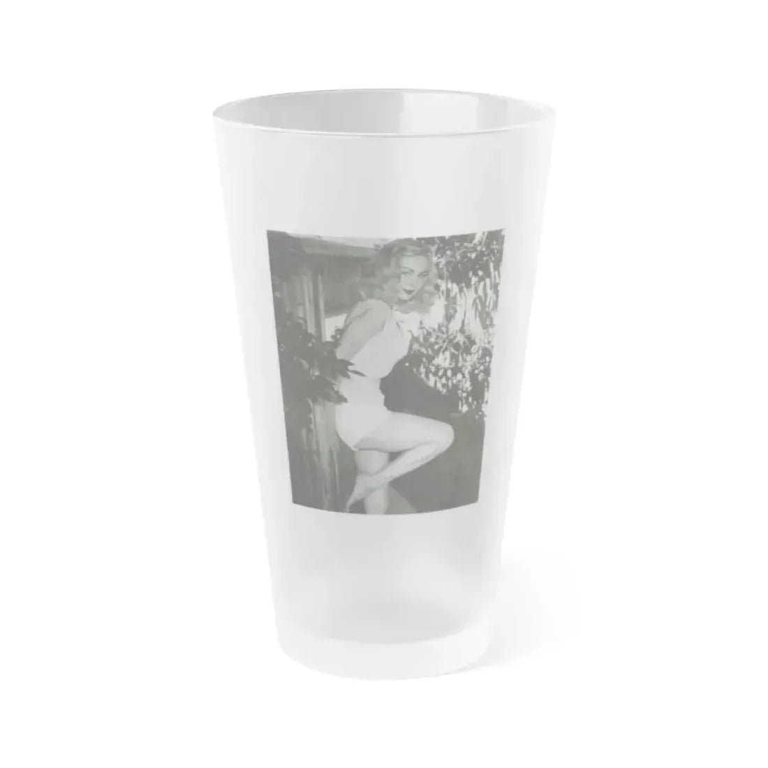 Joi Lansing #100 (Vintage Female Icon) Frosted Pint Glass 16oz 16oz Frosted - Go Mug Yourself