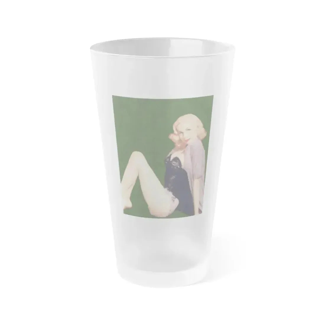 Joi Lansing #101 (Vintage Female Icon) Frosted Pint Glass 16oz 16oz Frosted - Go Mug Yourself