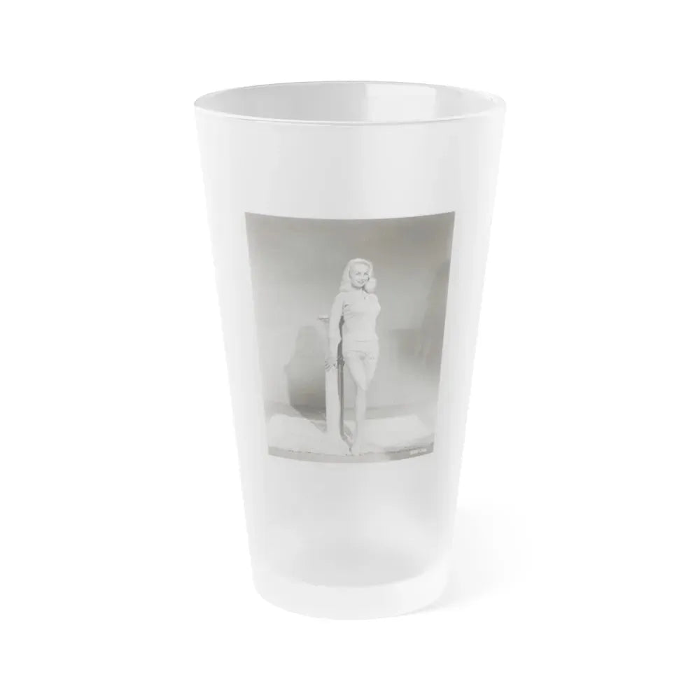 Joi Lansing #132 (Vintage Female Icon) Frosted Pint Glass 16oz 16oz Frosted - Go Mug Yourself